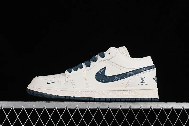 All categories Air Jordan Jordan series basketball shoes Air Jordan 1 Low High-end customized low-top sneakers Special offer Air Jordan 1 Low AJ1 Joe 1 LV joint-off-white blue hook High-end customized low-top cultural and casual sneakers WG8850-005